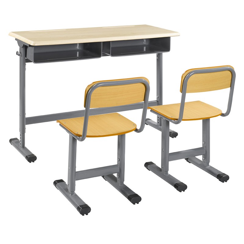 Double Metal School Desk Set