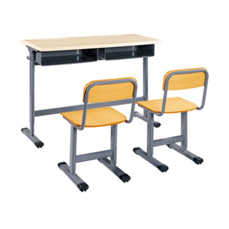 Double Metal School Desk Set