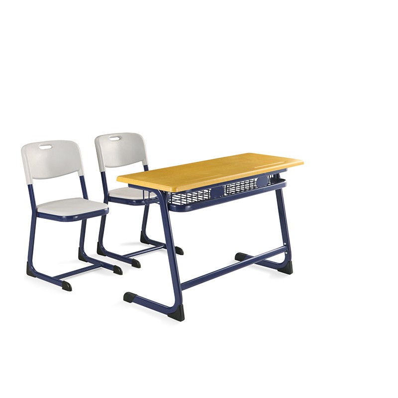 Dual Student Desk With Plastic Chairs